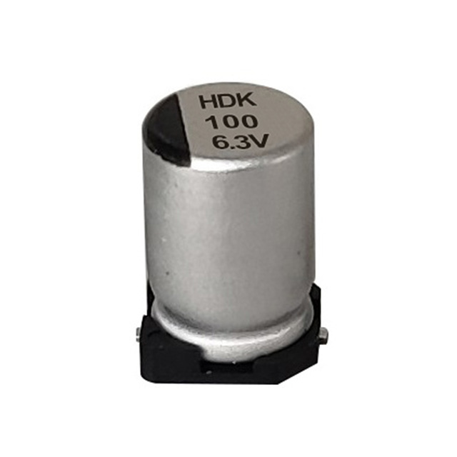 HDK high-temperatura, high-frequency na ibabaw ng mount polymer aluminyo electrolytic capacitor